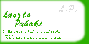 laszlo pahoki business card